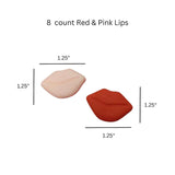 Edible Valentines Cake Decorations Red & Pink Lips
