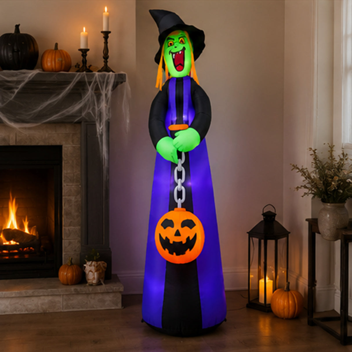 15.5FT Giant Halloween Witch Inflatable Yard Decor