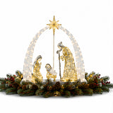 Lighted Nativity Scene Christmas Yard Decor Warm White LED