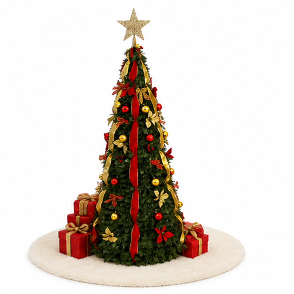 6.5FT Pre Lit Christmas Tree Warm White Multi Lights