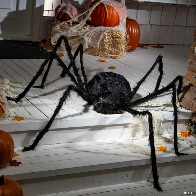6 ft Gemmy/Sunstar Industries Black Furry Spider Halloween Decoration
