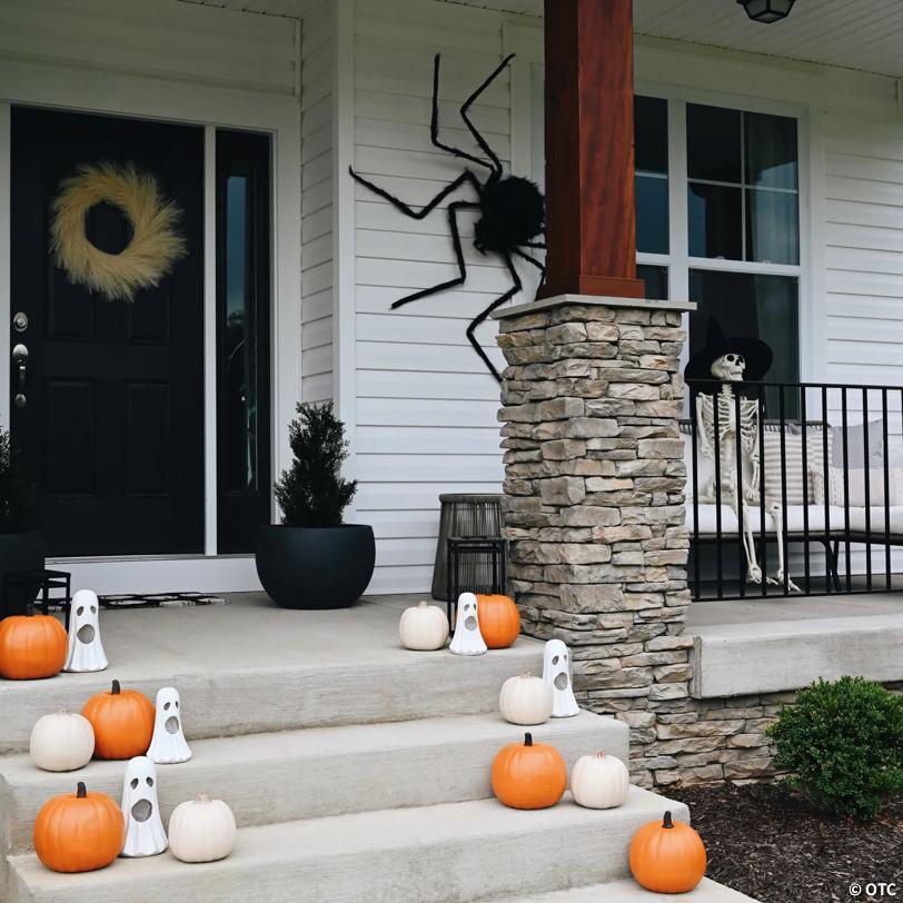6 ft Gemmy/Sunstar Industries Black Furry Spider Halloween Decoration