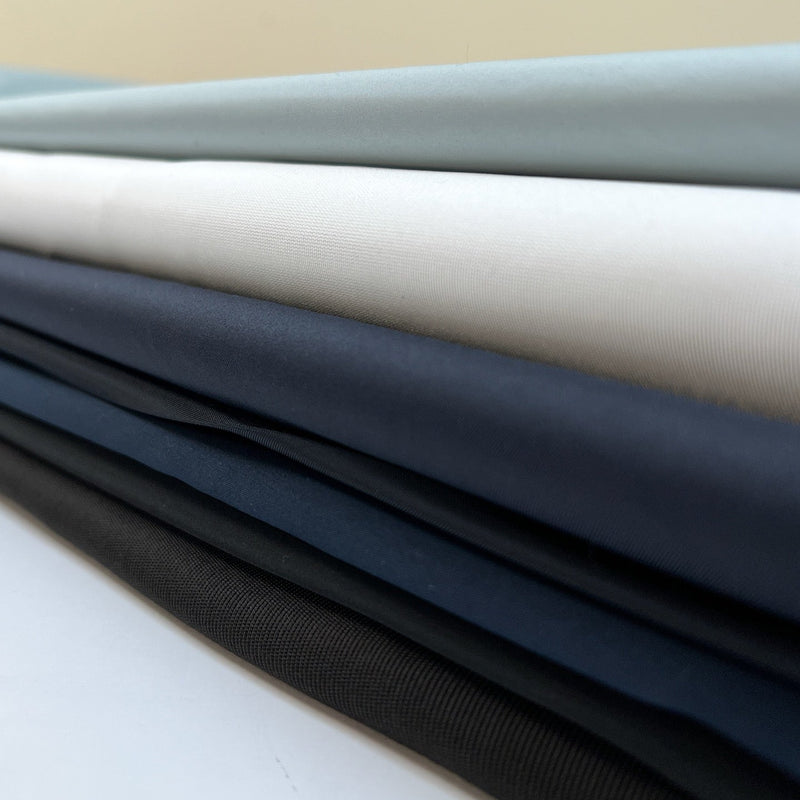 Cotton Viscose Polyamide Woven Fabric White Blue Black