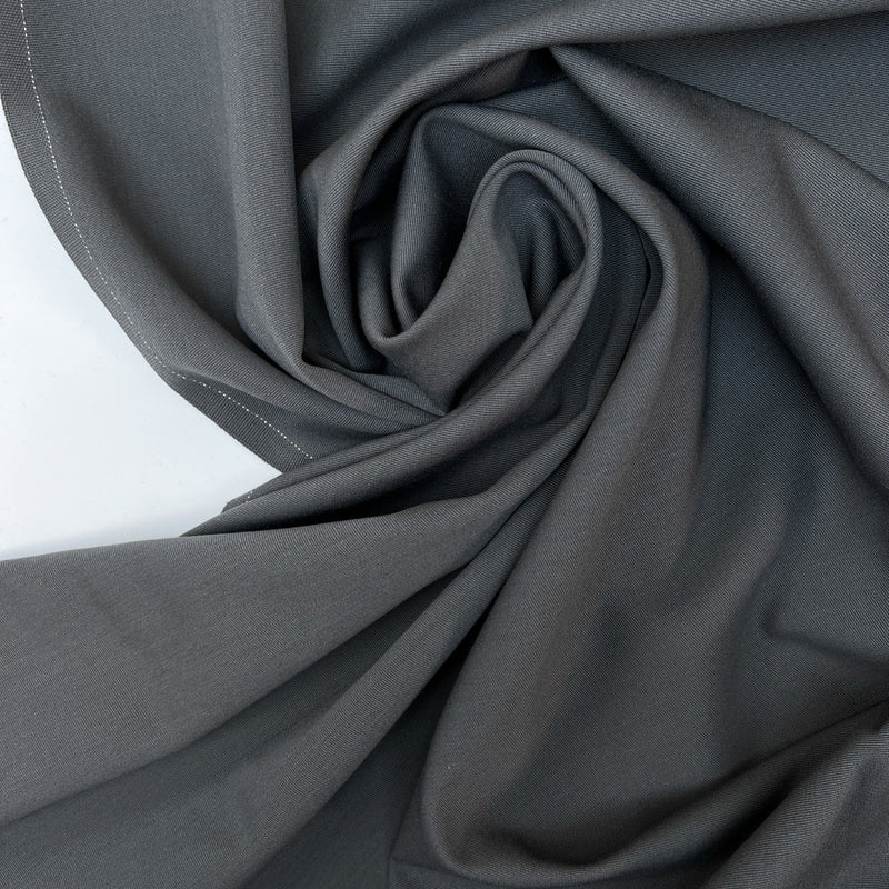 Wool Polyester Rep Weave Gray