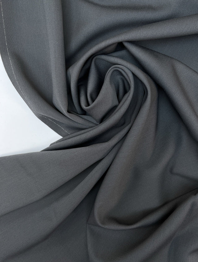 Wool Polyester Rep Weave Gray