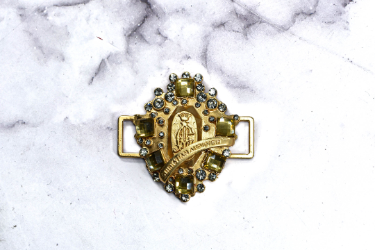 Rhinestone Buckle Slider Gold