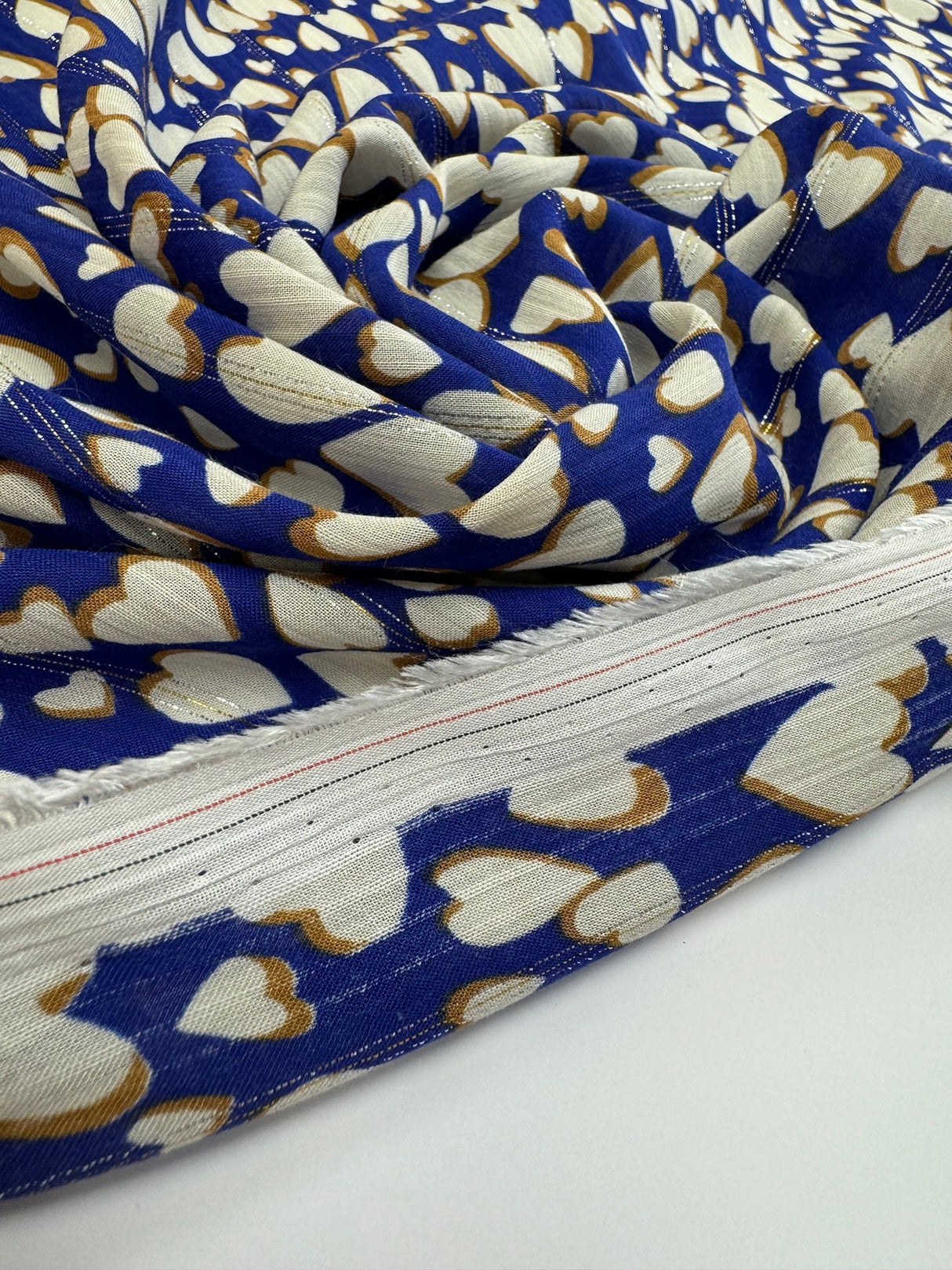 Viscose Lurex Chiffon Blue Graphic Print