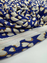 Viscose Lurex Chiffon Blue Graphic Print