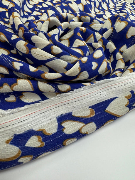 Viscose Lurex Chiffon Blue Graphic Print