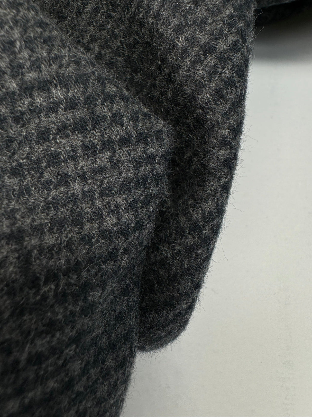 Viscose Blend Bonded Houndstooth Gray Blue