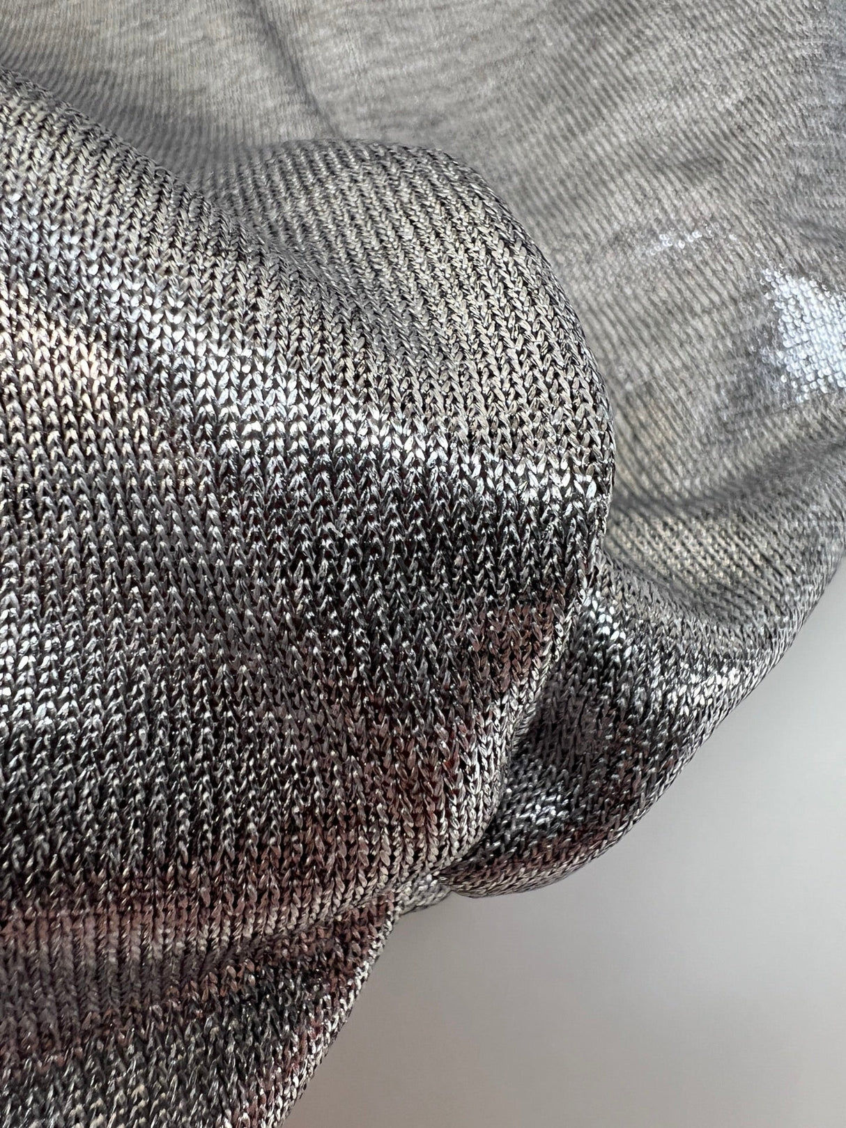 Polyester Elastane Knitted Fabric Silver Melange