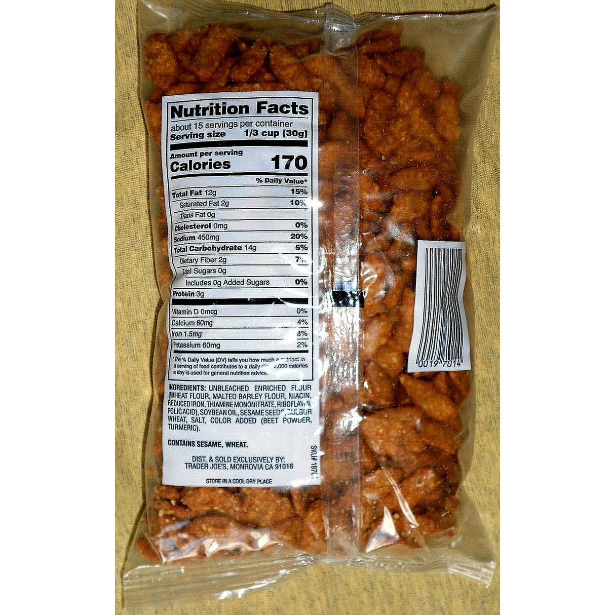 Trader Joe's Sesame Sticks,16 oz