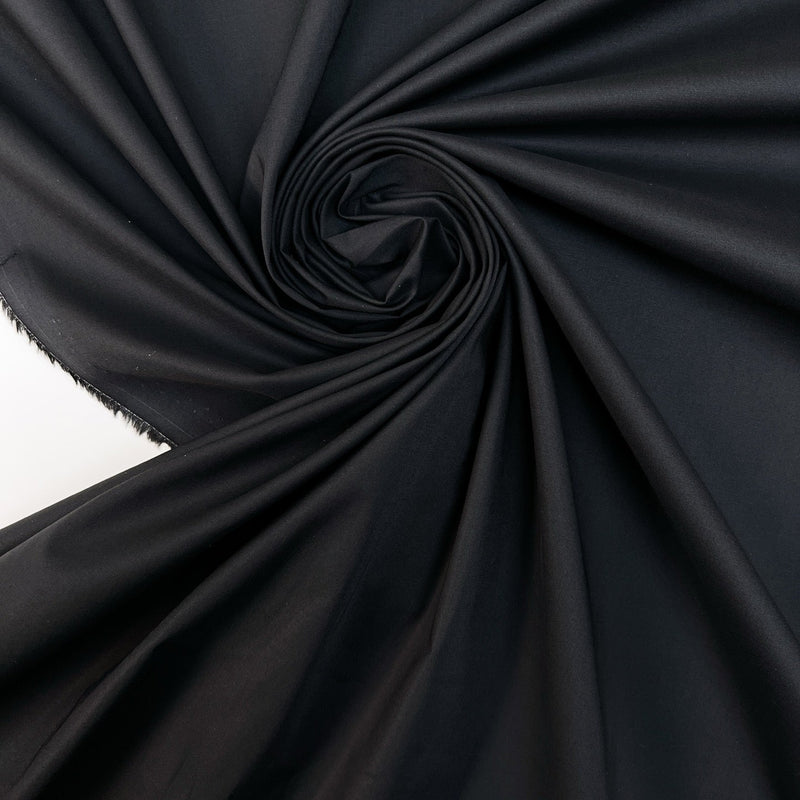 Black Viscose Cotton Poplin