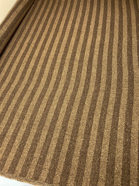 Italian Brown Striped Wool Fabric