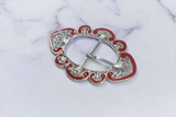 Western Style Belt Buckle Red 3x4