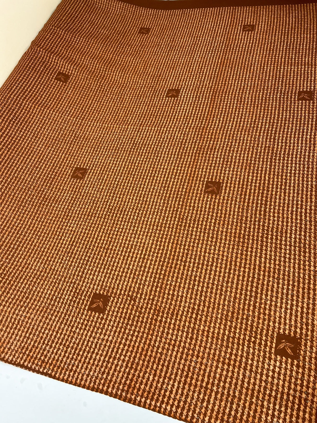 Wool Houndstooth Brown Beige