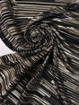 Polyester Elastane Plissé Fabric in Golden Black