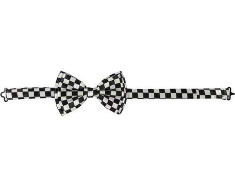 Black & White Checkered Bow Tie - Adults