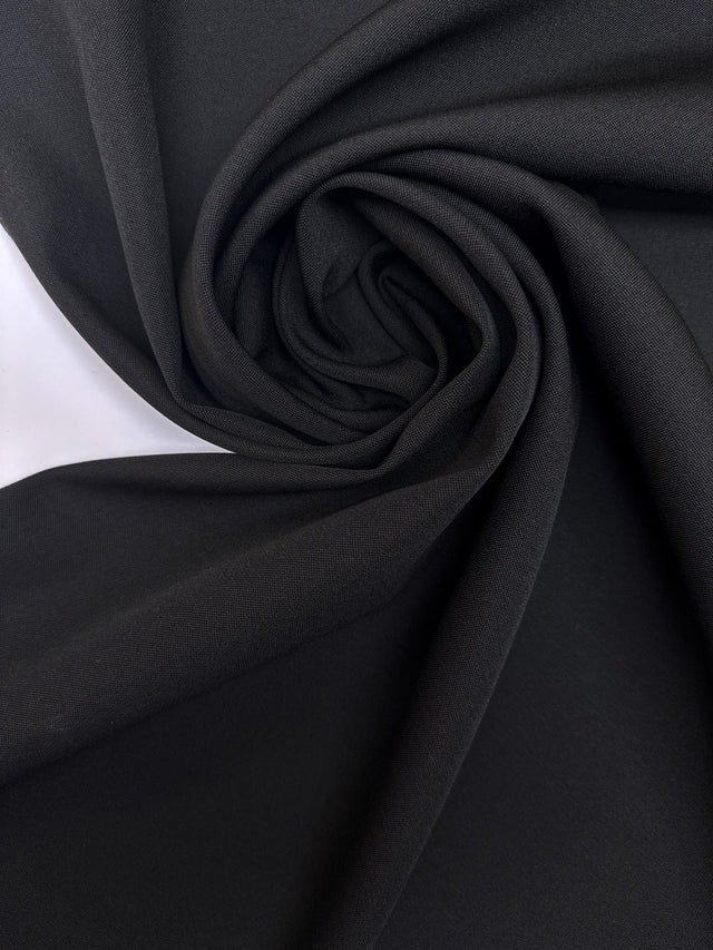 Polyester Wool Twill Black