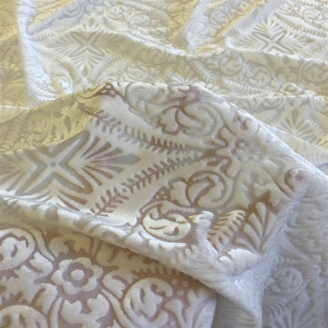 Burnout Stretch Velvet Fabric Lili Damask