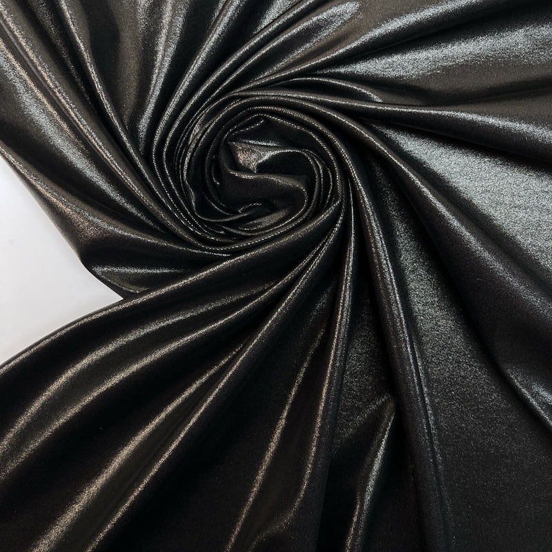 Silver Black Coated Knitted Fabric