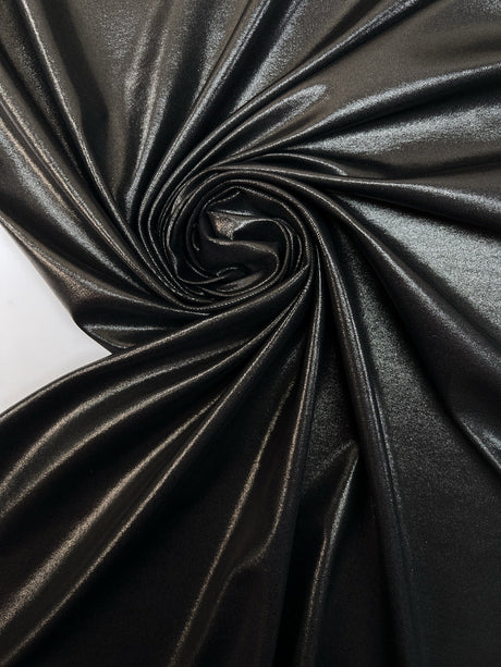 Silver Black Coated Knitted Fabric