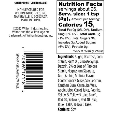 Wilton Pastel Rainbow Sprinkles Mix, 3.7oz.