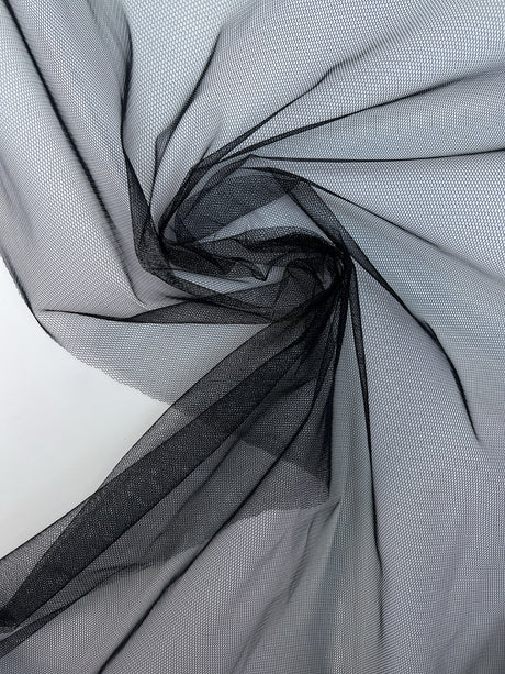 Polyamide Mesh Black Stretch Fabric