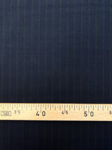 Italian Wool Blue Black Striped Fabric