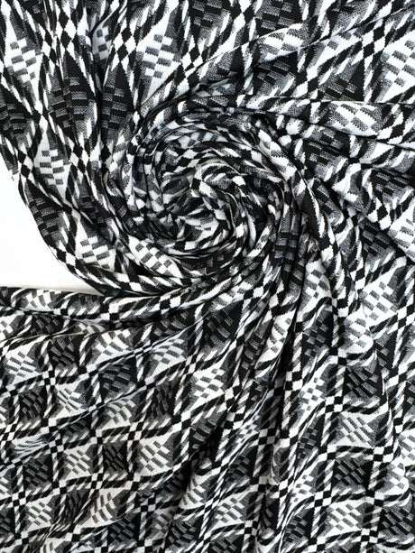 Polyamide Elastane Jacquard Knit Black White