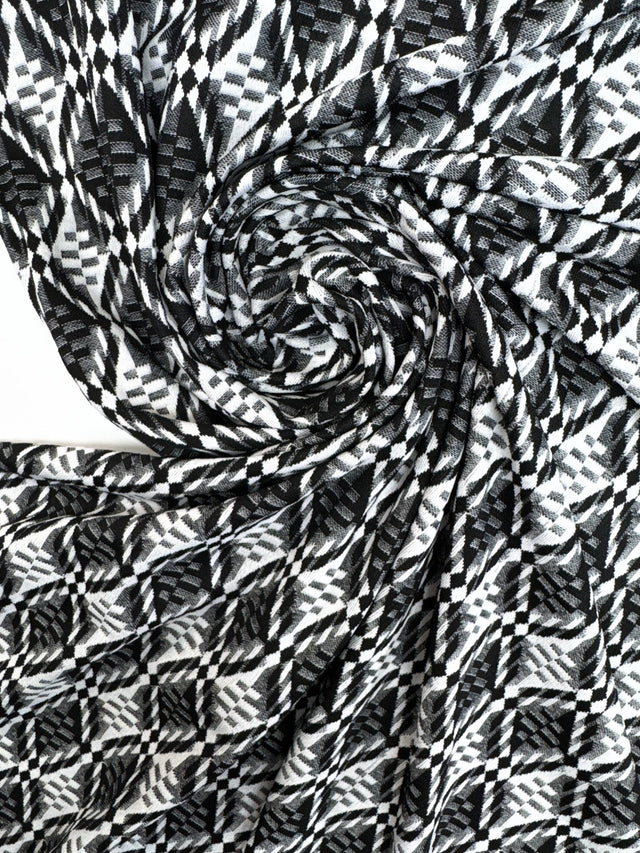 Polyamide Elastane Jacquard Knit Black White