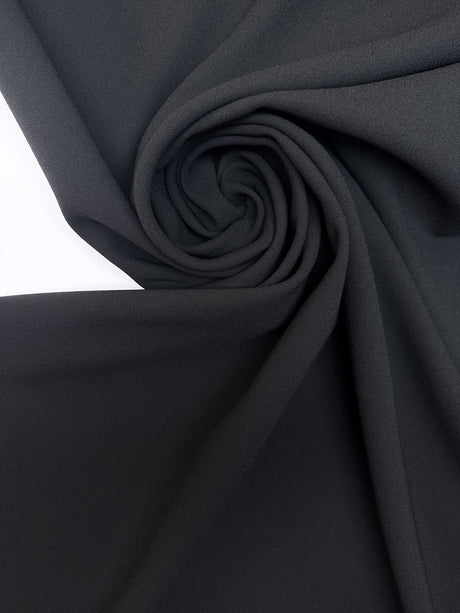 Black Polyester Elastane Crepe