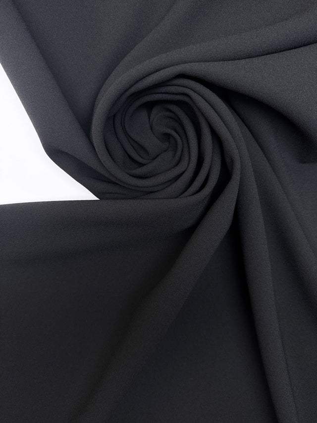 Black Polyester Elastane Crepe