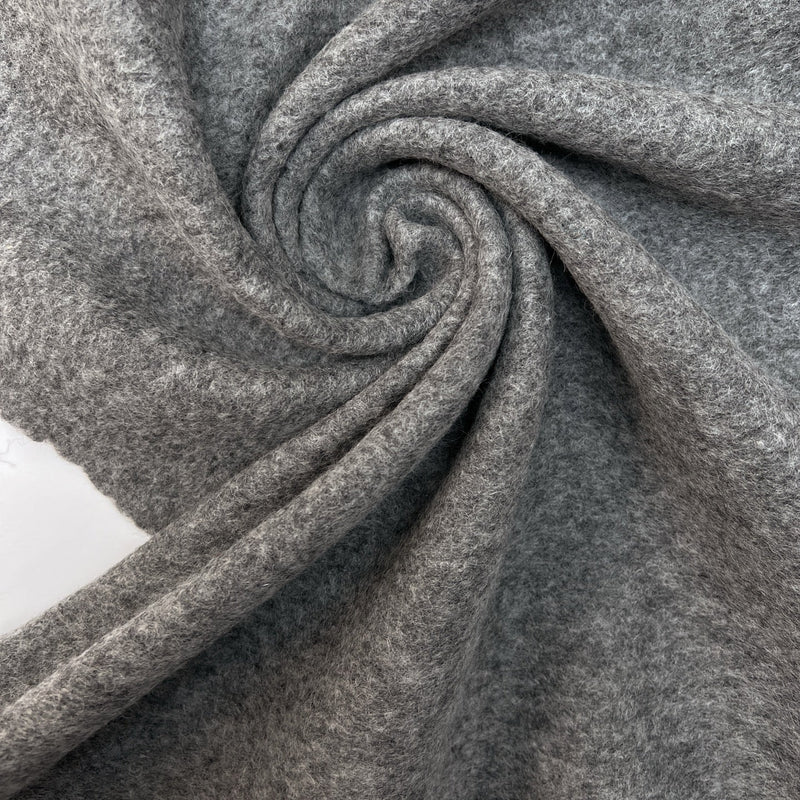 Wool Knitted Fabric Melange Gray
