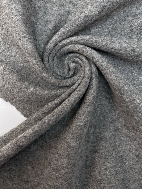 Wool Knitted Fabric Melange Gray