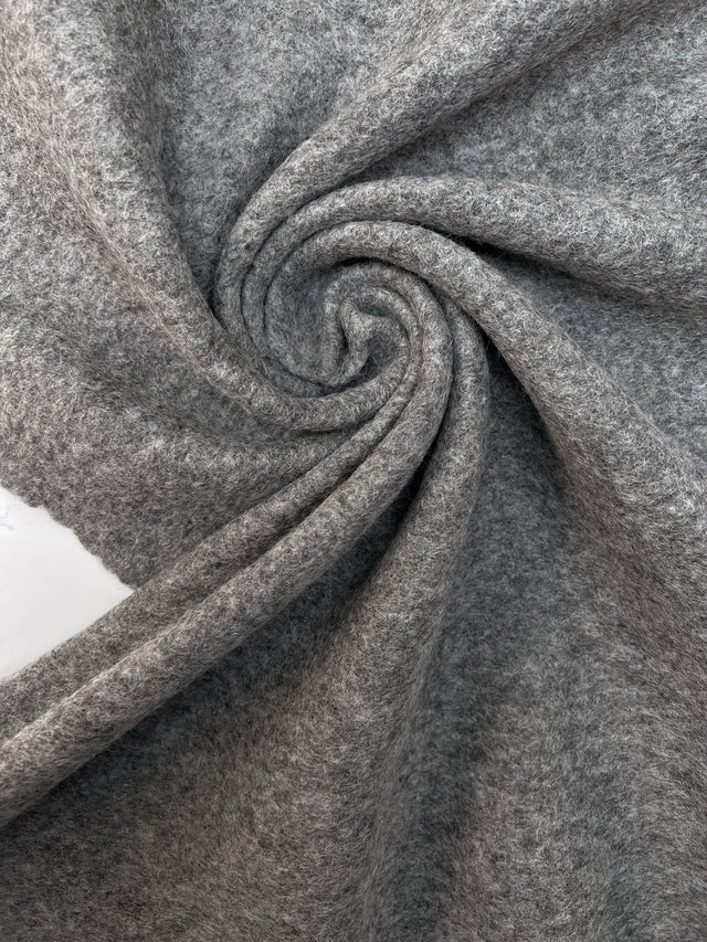 Wool Knitted Fabric Melange Gray