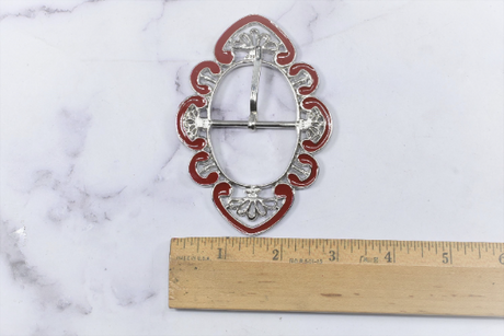 Western Style Belt Buckle Red 3x4