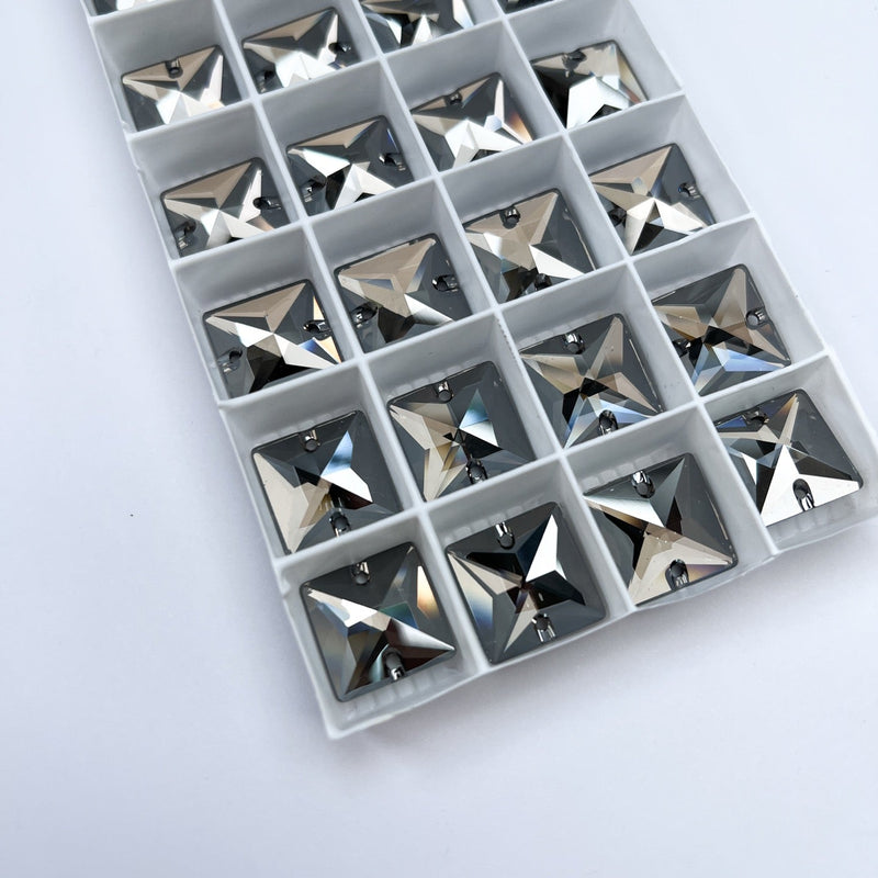 Silver Sewing Notions With Crystals