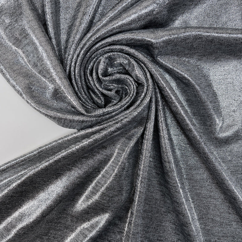 Polyester Elastane Knitted Fabric Silver Melange