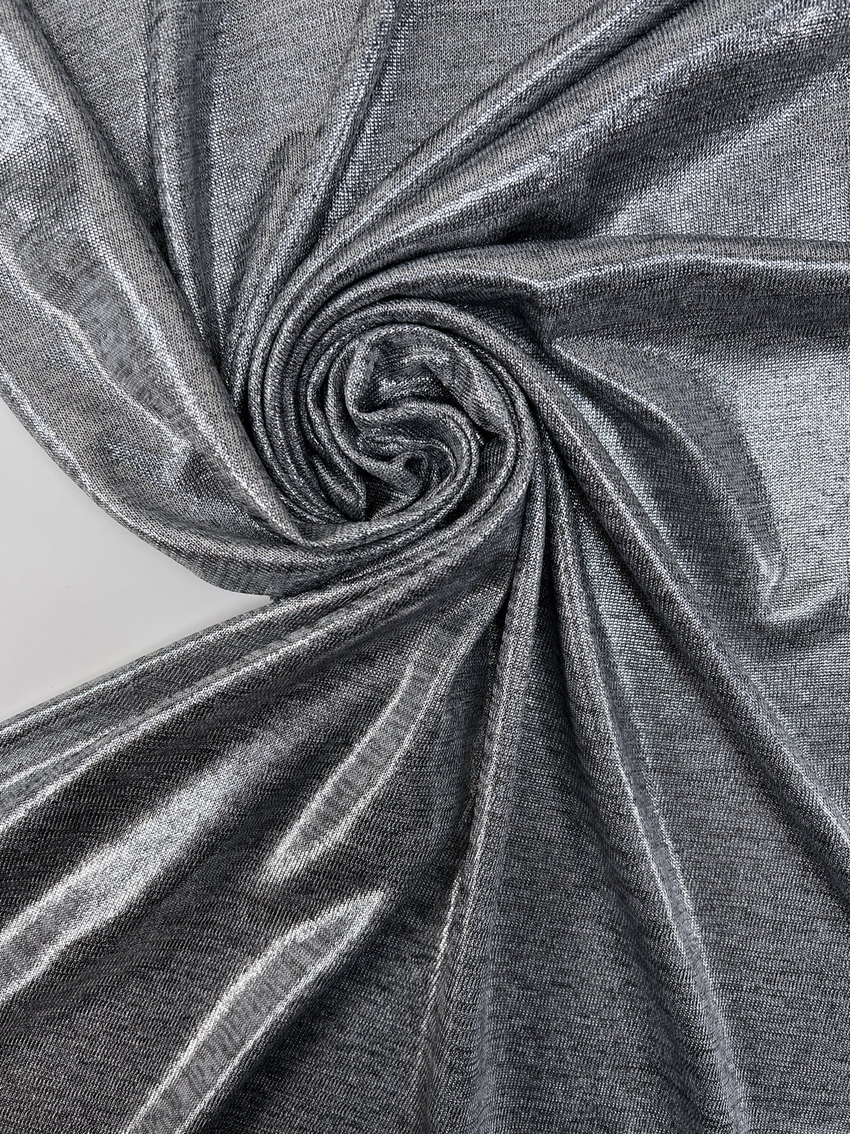 Polyester Elastane Knitted Fabric Silver Melange