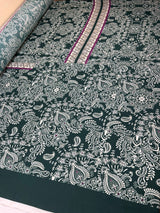 Viscose Batiste Printed Paisley Purple-Green
