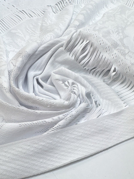 Polyamide Elastane Knitted Fabric White Panel Print