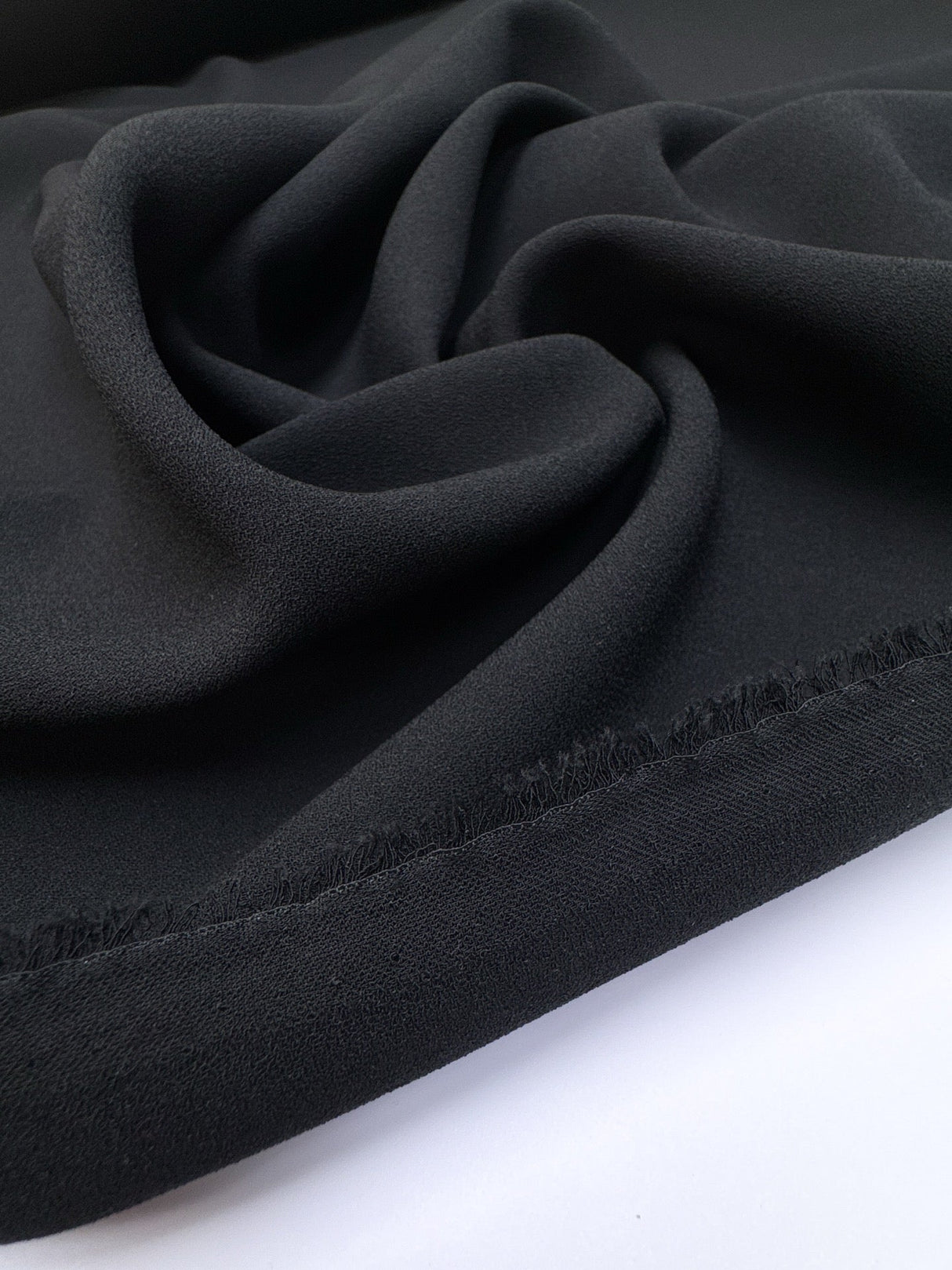 Black Polyester Elastane Crepe