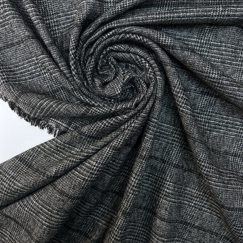 Tweed Suit Fabric Gray Black