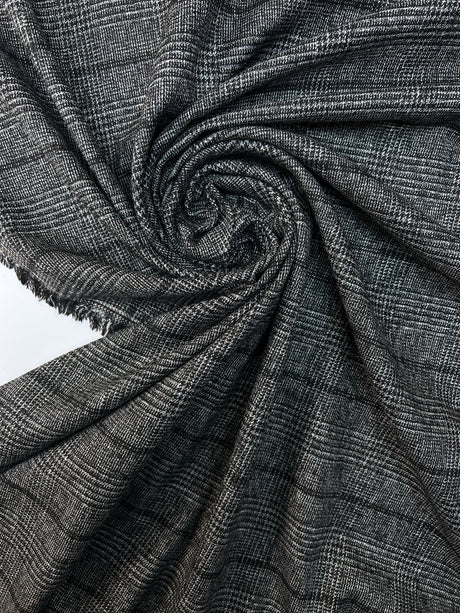 Tweed Suit Fabric Gray Black