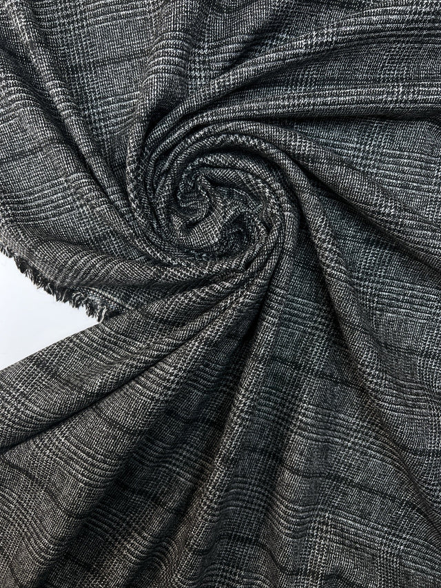 Tweed Suit Fabric Gray Black