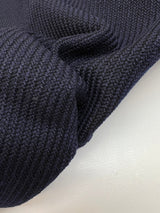 Wool Cotton Twill Fabric Blue Black