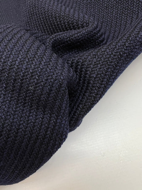 Wool Cotton Twill Fabric Blue Black