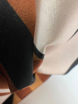 Polyester Sateen Striped Fabric Brown Multicolour Italy