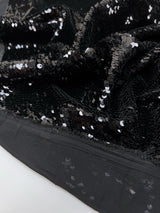 Black Polyamide Crepe Sequins